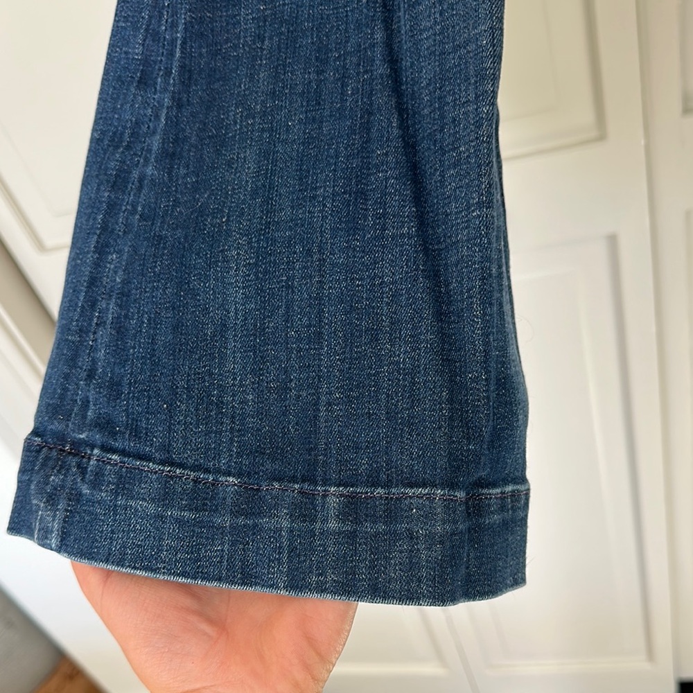 7 For All Mankind Dark Blue Flare Jeans - Picture 3 of 5